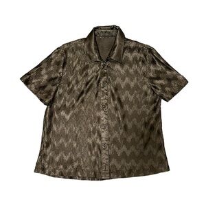 brown short-sleeve button up